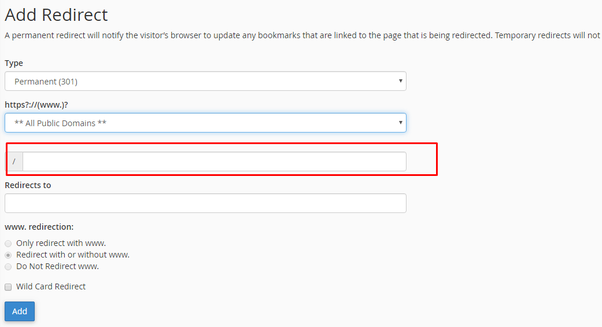 cPanel Redirect Step4