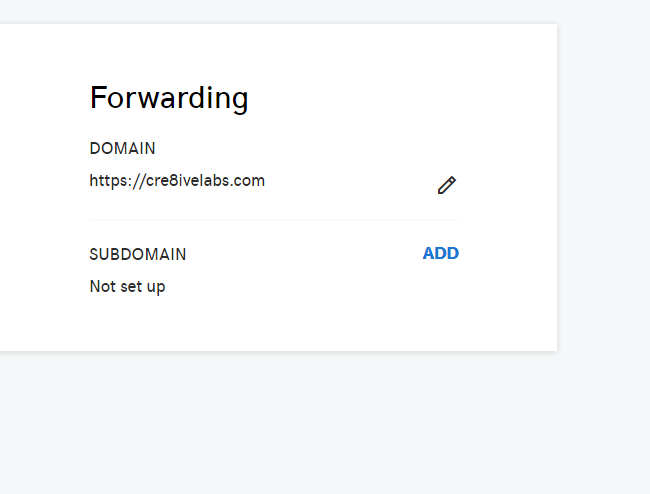 GoDaddy Forwarding Settings in View Mode