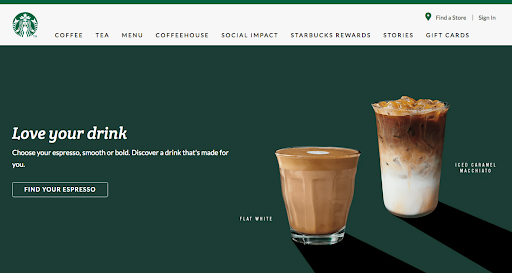 starbucks color pallette as example