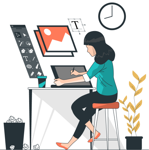 Female designer working on brand design project